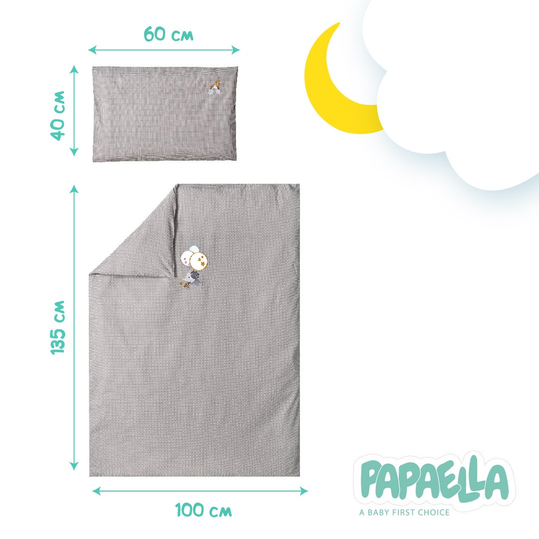 Комплект постільної білизни для немовлят в ліжечко Papaella Горошок, сірий, 135х100 см (8-33347) - фото 2