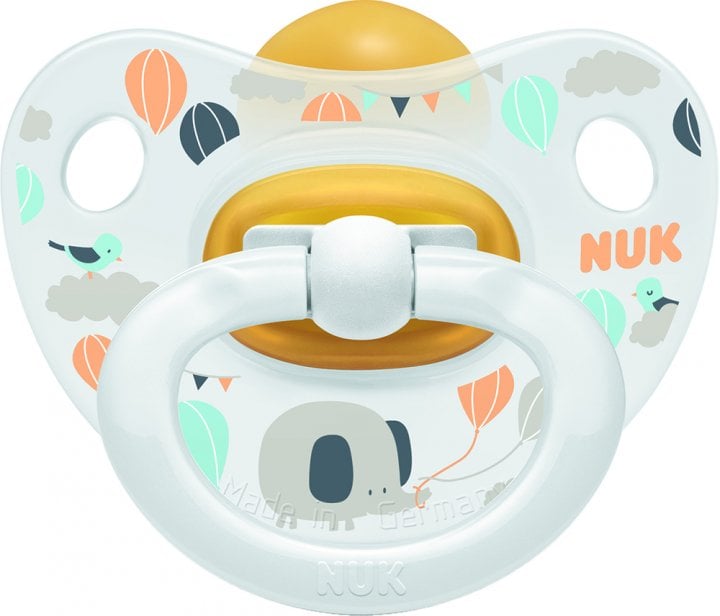 Латексна пустушка Nuk Happy Kids Слоник, розмір 1, білий (3952314) - фото 1