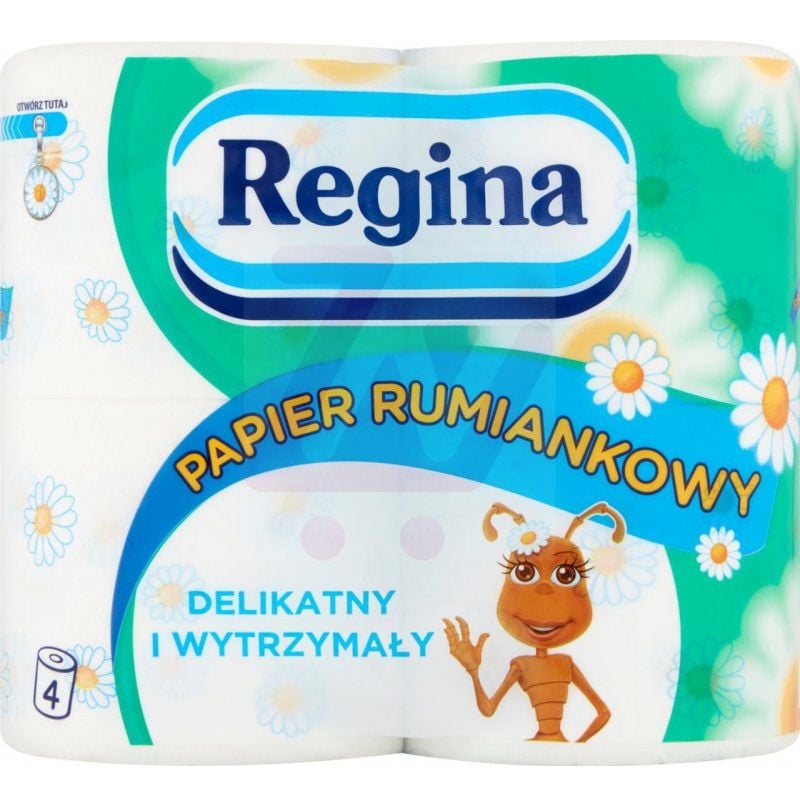 Туалетная бумага Regina Camomile FSC Ромашка трехслойная 4 рулона - фото 1