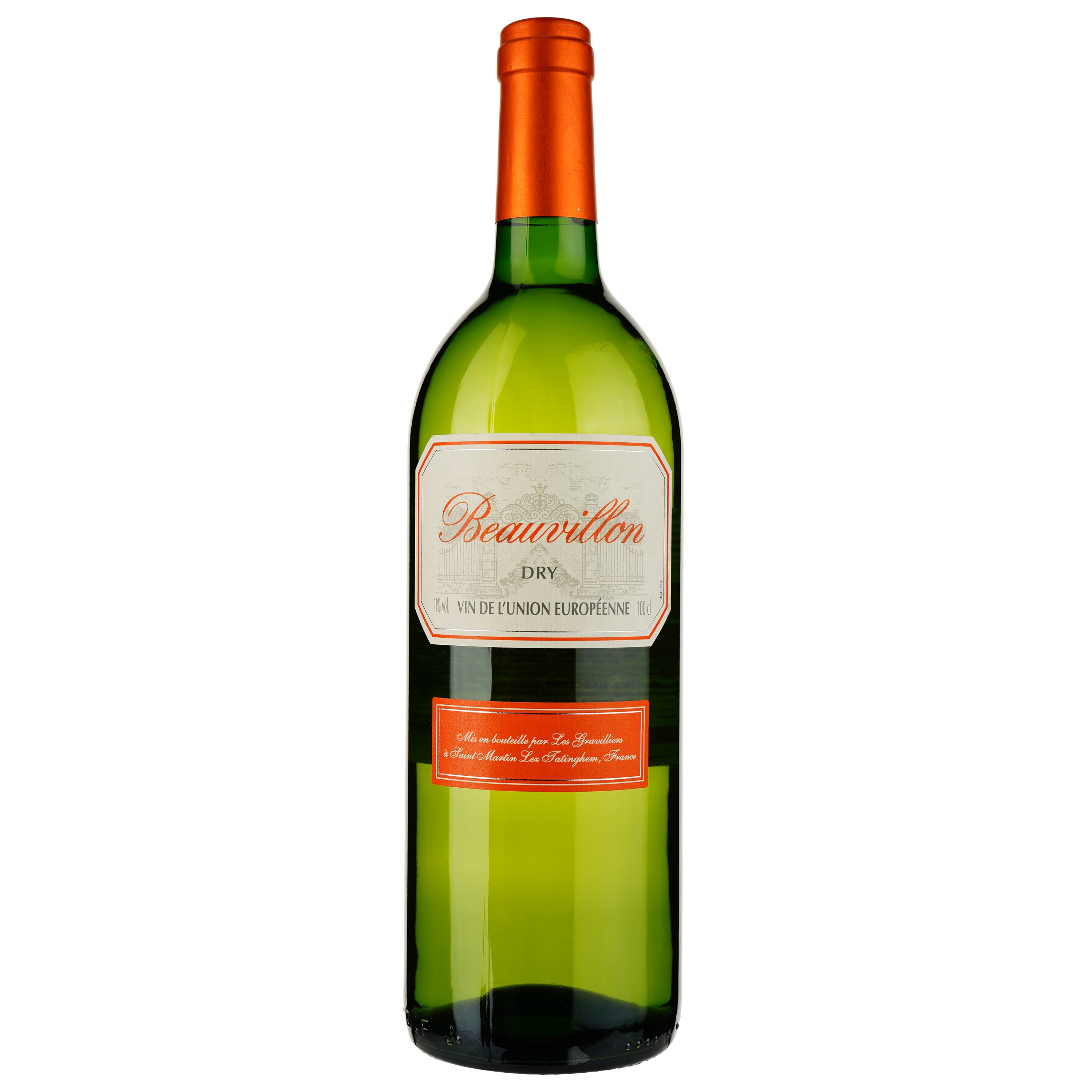 Вино Beauvillon Dry White Vin D’Espagne белое сухое 1 л - фото 1