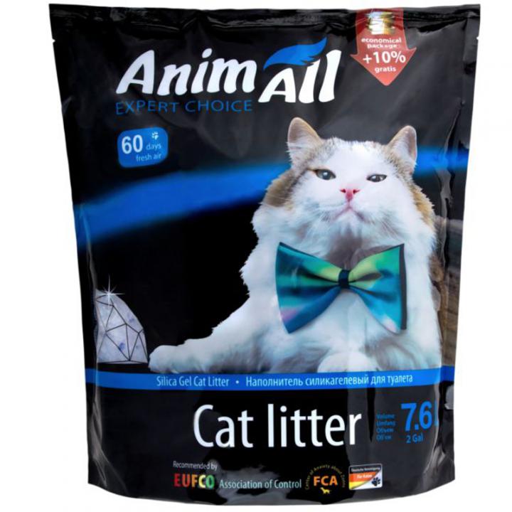 Силикагелевый наполнитель для кошек AnimAll Кристаллы аквамарина, 7,6 л - фото 1