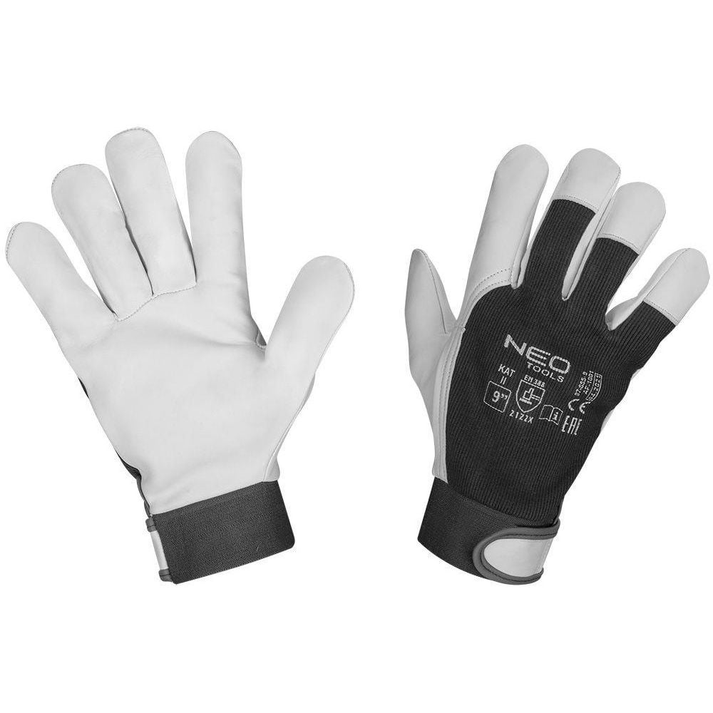 Перчатки рабочие Neo Tools фиксация запястья размер 9 черно-белые (97-655-9) - фото 1
