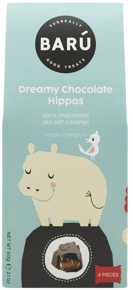 Шоколад черный Baru Dreamy Hippo с соленой карамелью 60 г - фото 2