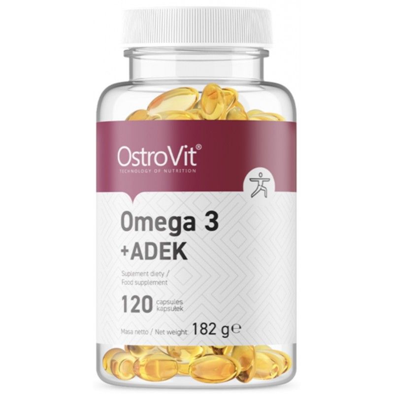 Жирные кислоты OstroVit Omega 3+ ADEK 120 капсул - фото 1