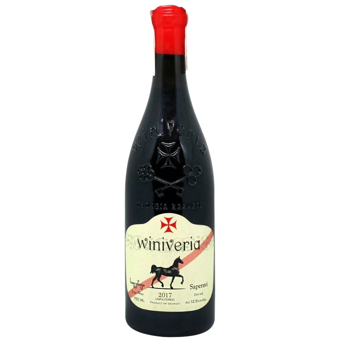 Вино Winiveria Saperavi, червоне, сухе, 12,5%, 0,75 л (18987) - фото 1