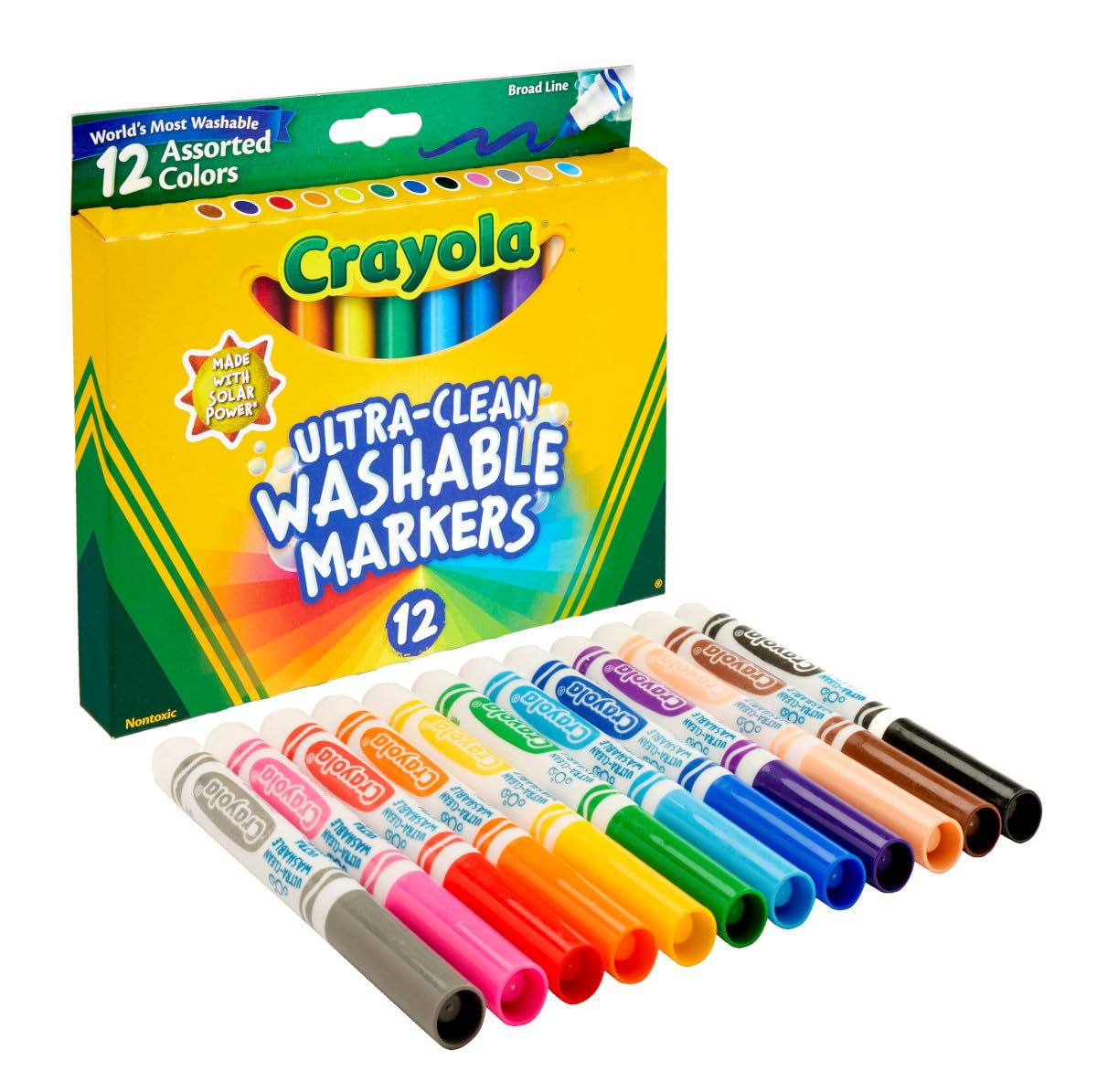 Набір фломастерів Crayola Washable широка лінія 12 шт. (58-8340) - фото 3