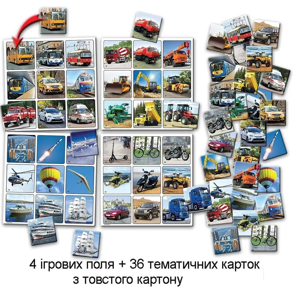 Настільна гра Київська фабрика іграшок Суперлото Транспорт - фото 2