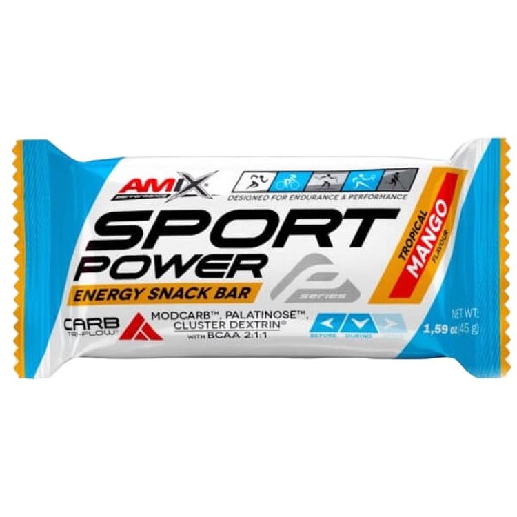 Батончик углеводный Amix Sport Power Energy Snack Bar тропическое манго 45 г - фото 1