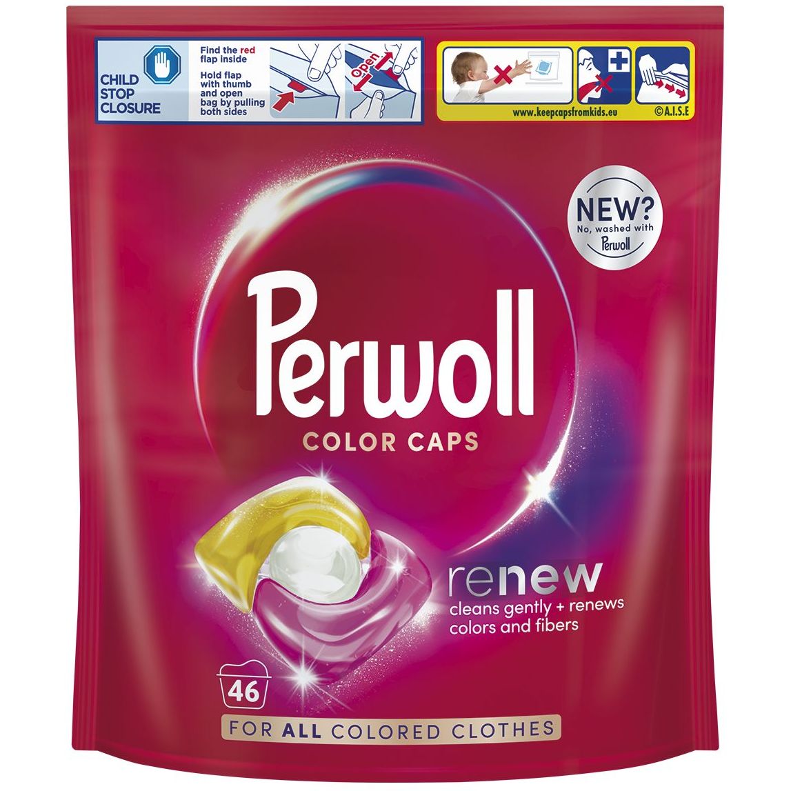 Засіб для делікатного прання Perwoll Renew Капсули для кольорових речей 46 шт. - фото 1