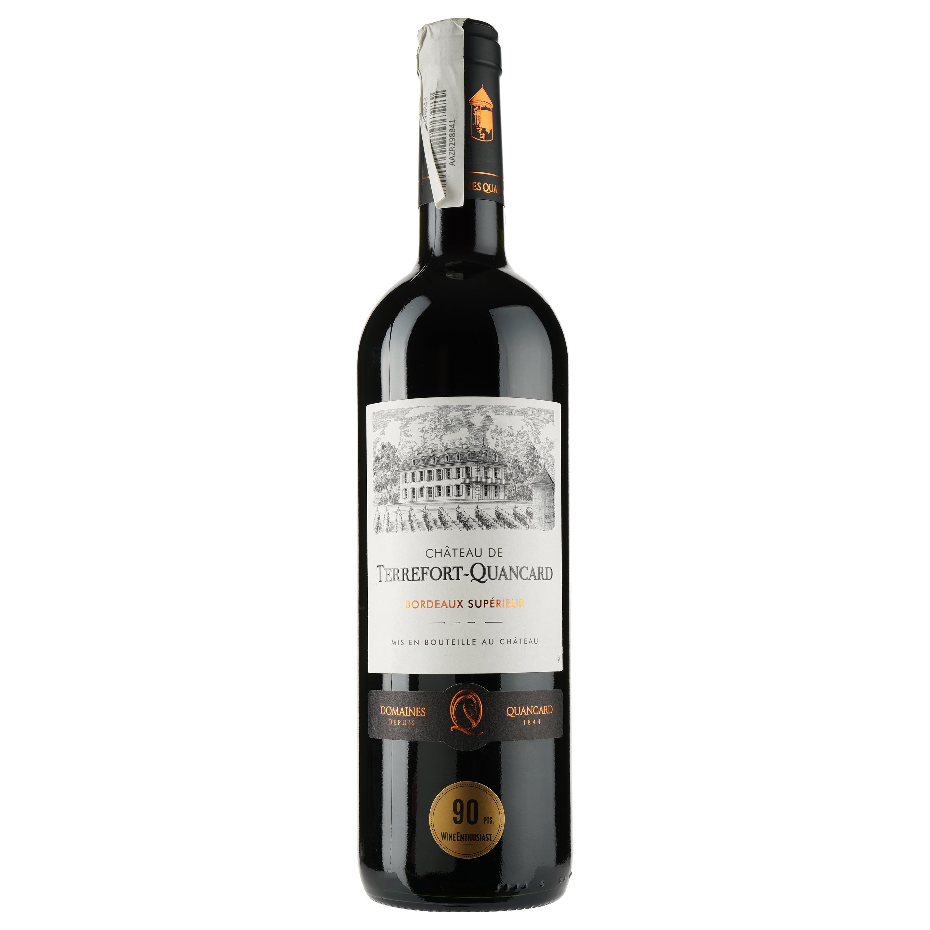 Вино Cheval Quancard Chateau de Terrefort-Quancard Bordeaux Superieur AOC, красное, сухое, 11-14,5%, 0,75 л - фото 1