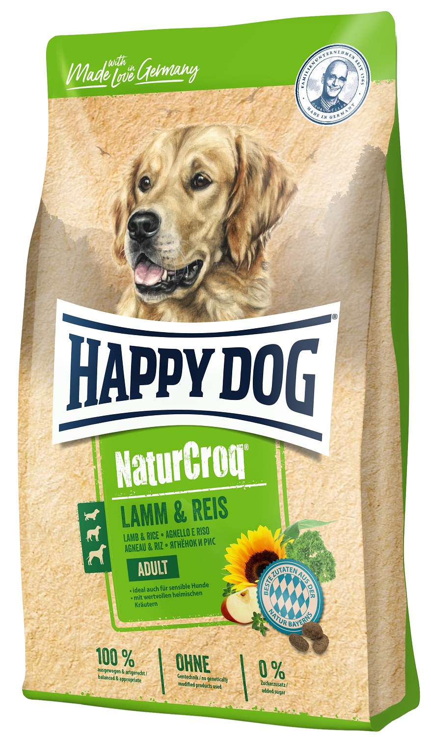 Сухой корм для собак с чувствительным пищеварением Happy Dog NaturCroq Lamm&Reis, с ягненком и рисом, 4 кг (60528) - фото 1