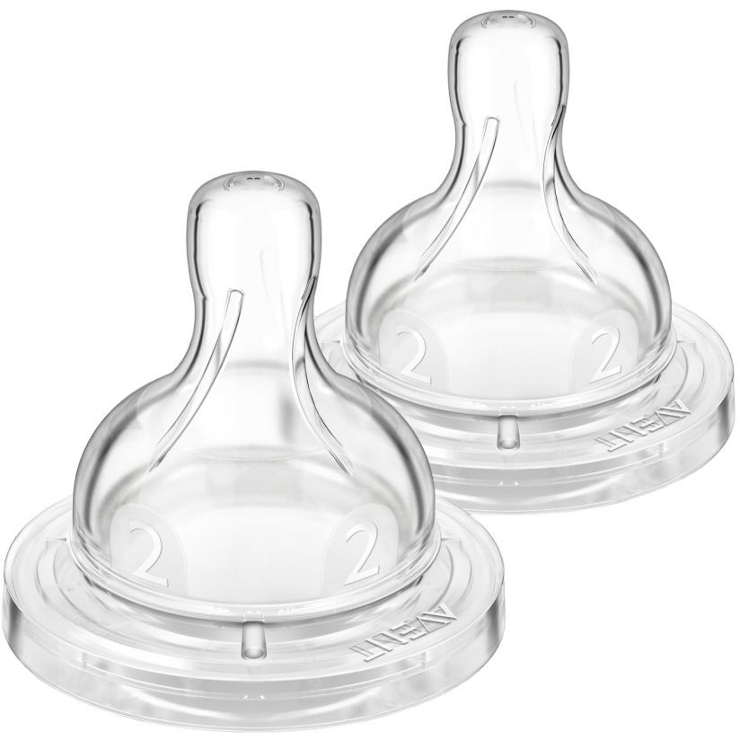 Соска силіконова Philips AVENT Анти-Колік, повільний потік, від 1 міс., 2 шт. (SCY762/02) - фото 1