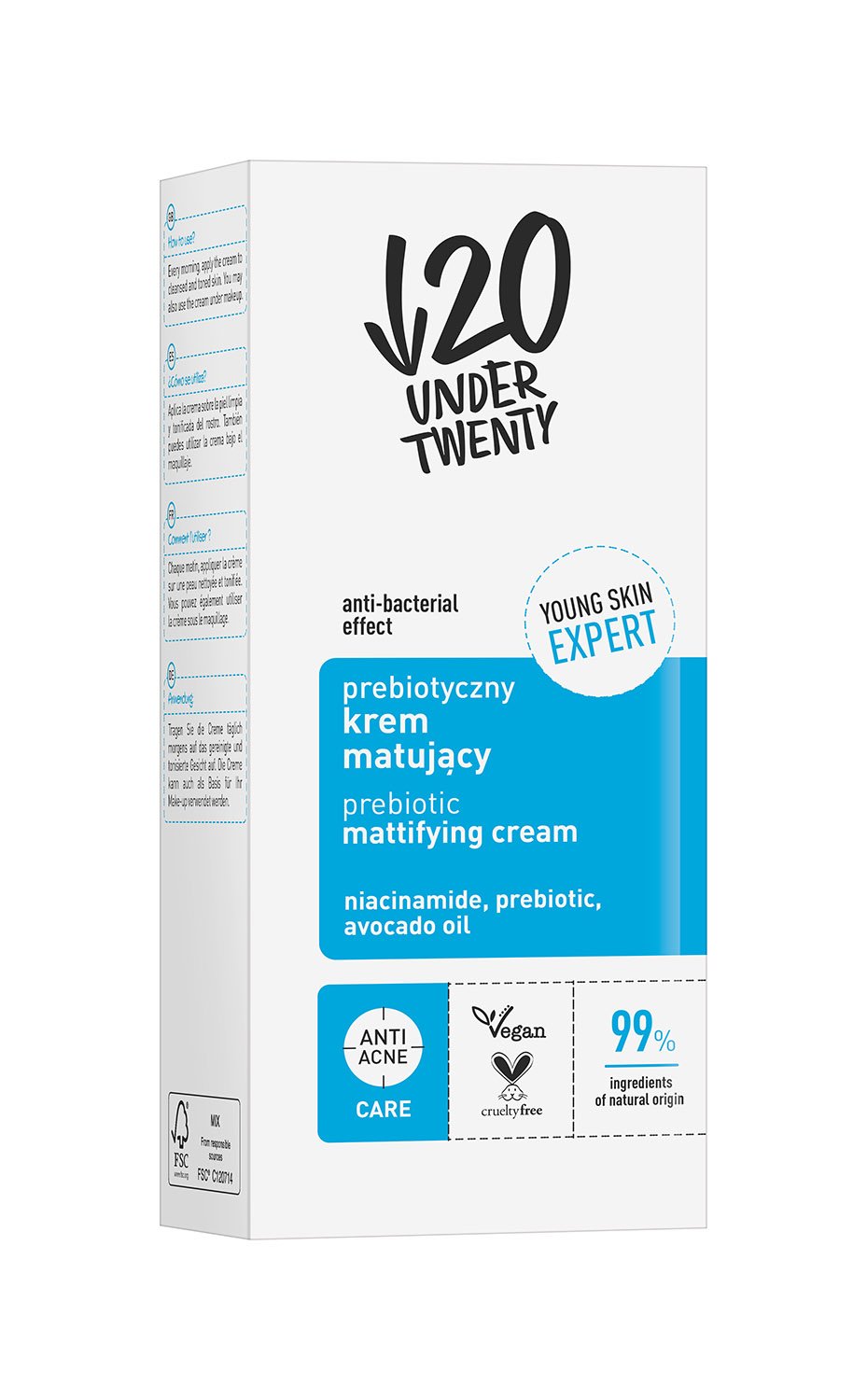 Матувальний пробіотичний крем Under Twenty Anti Acne Prebiotic Mattifying Cream 50 мл - фото 2
