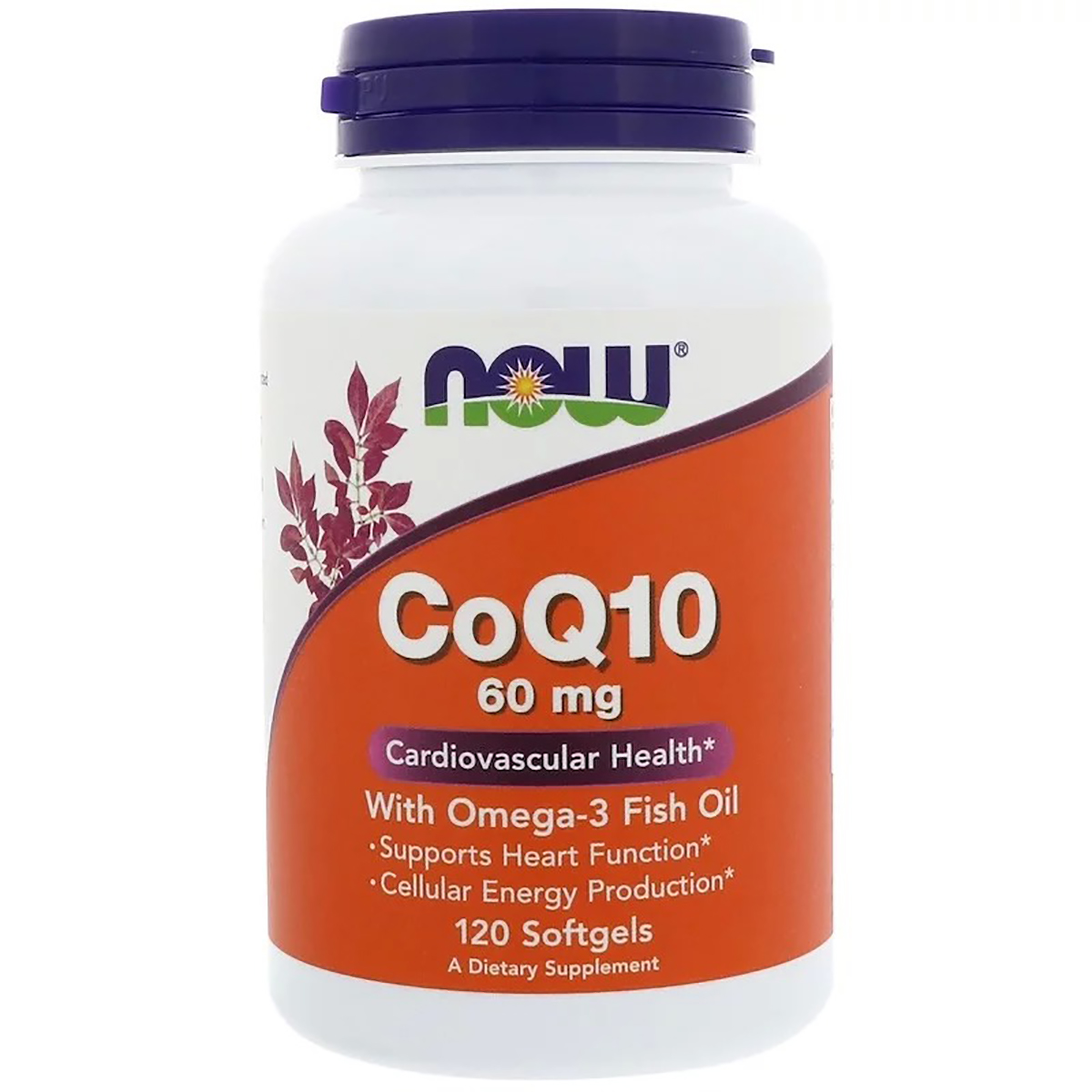 Коэнзим Q10 с рыбьим жиром Now Foods CoQ10 with Omega-3 60 мг 120 вегетарианских капсул - фото 1