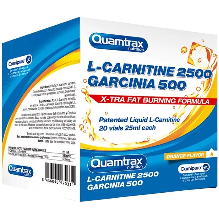 Жироспалювач Quamtrax L-Сarnitine + Garcinia апельсин 20 шотів - фото 1