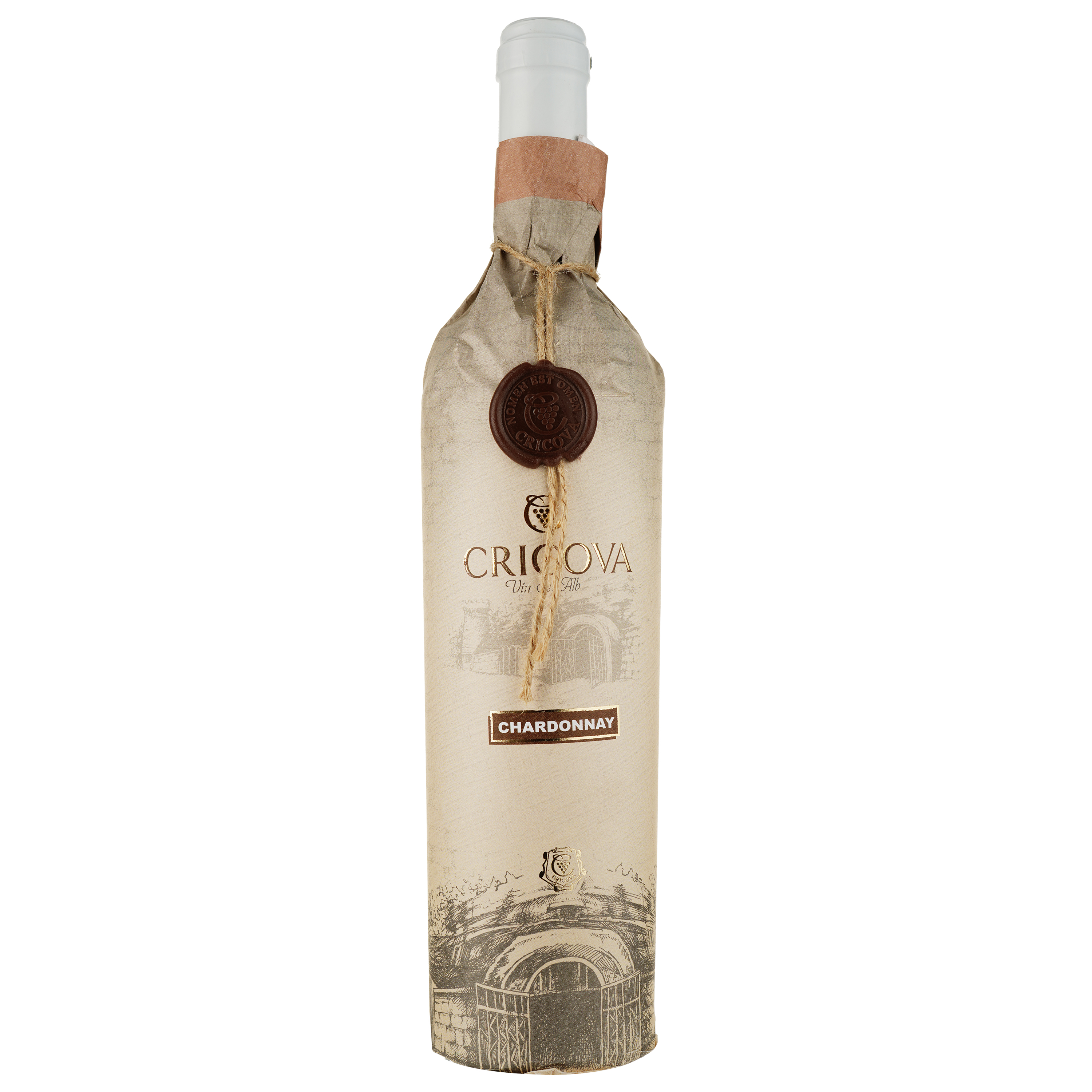 Вино Cricova Chardonnay Hartie, белое, сухое, 0.75 л - фото 1