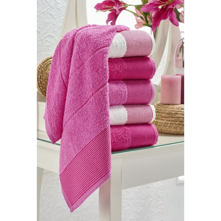 Набор полотенец Eponj Home Vorteks fitilli pembe, 85х50 см, розовый, 6 шт. (svt-2000022282086) - фото 1