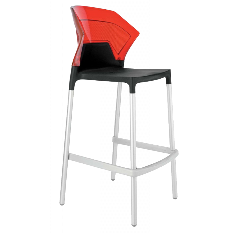 Барний стілець Papatya Ego-S, чорний з червоним (4823052301149) - фото 1