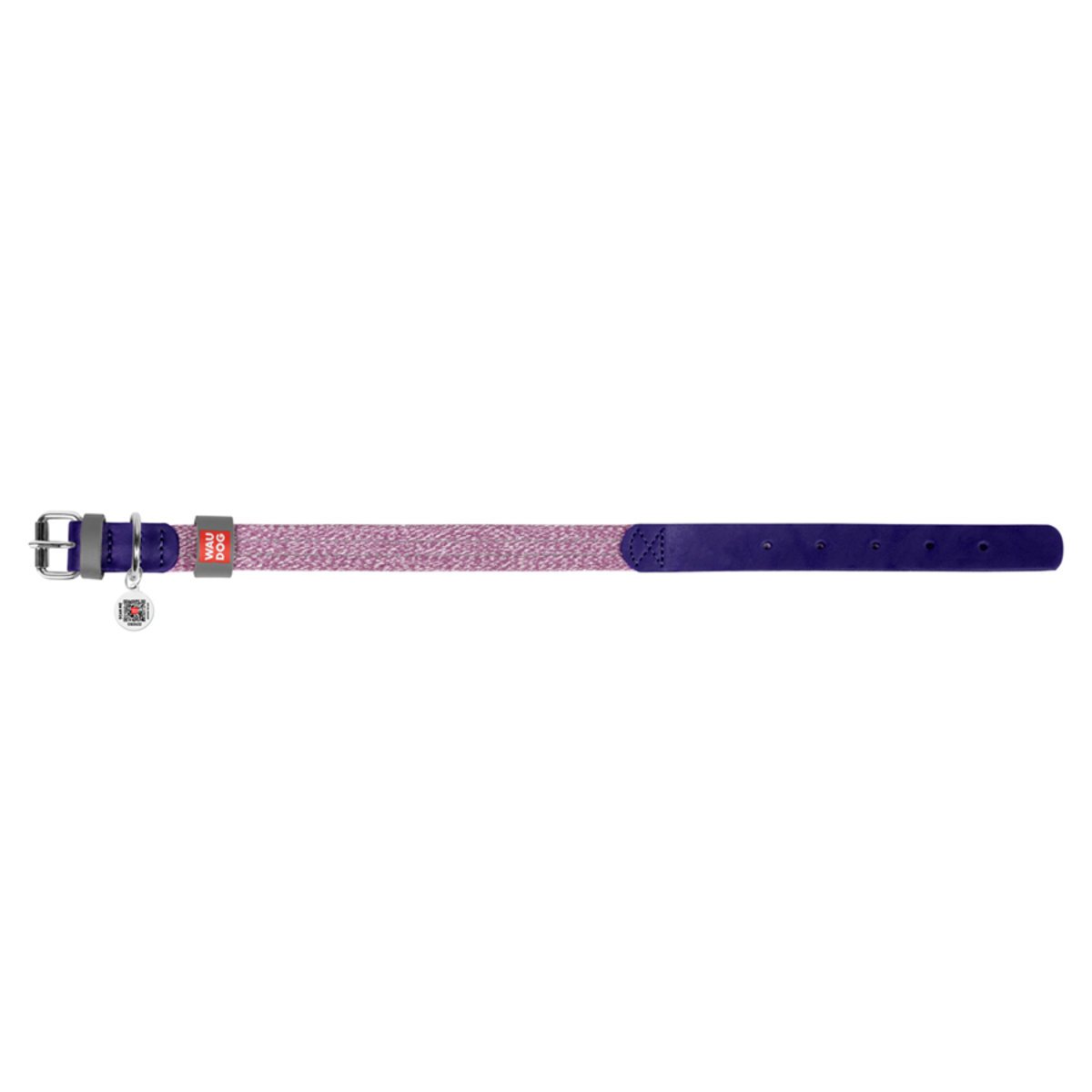 Нашийник для собак Waudog Classic, M, 30-39х2 см, фіолетовий - фото 2
