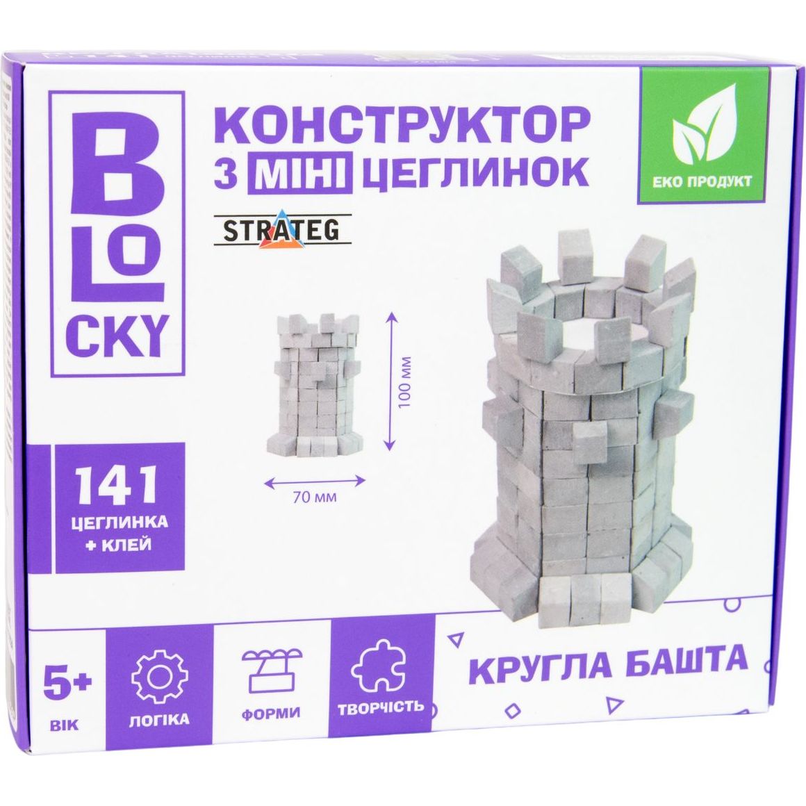 Конструктор из мини-кирпичиков Strateg Blocky Круглая башня 141 элементов (31024) - фото 1