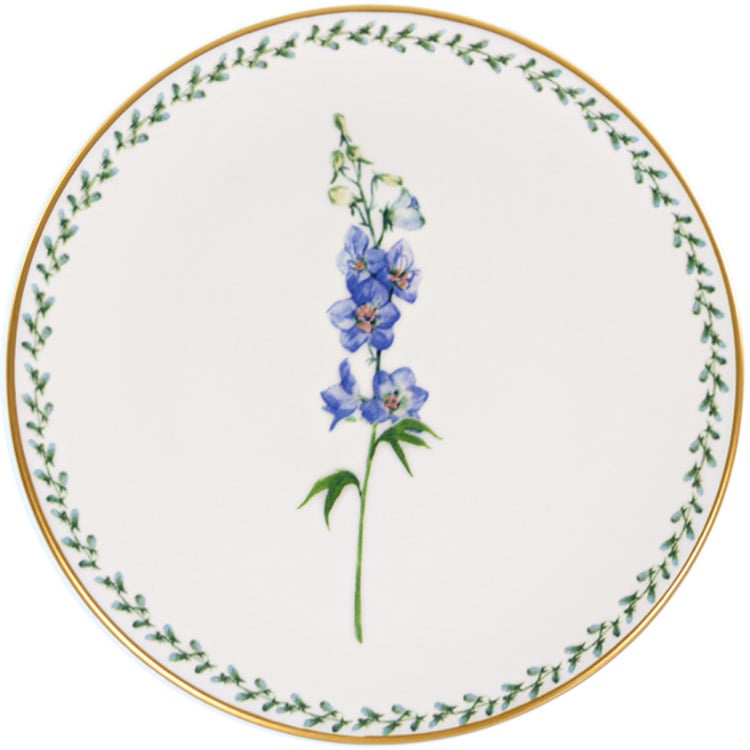 Тарілка Alba ceramics Flower, 19 см, біла з синім (769-034) - фото 1