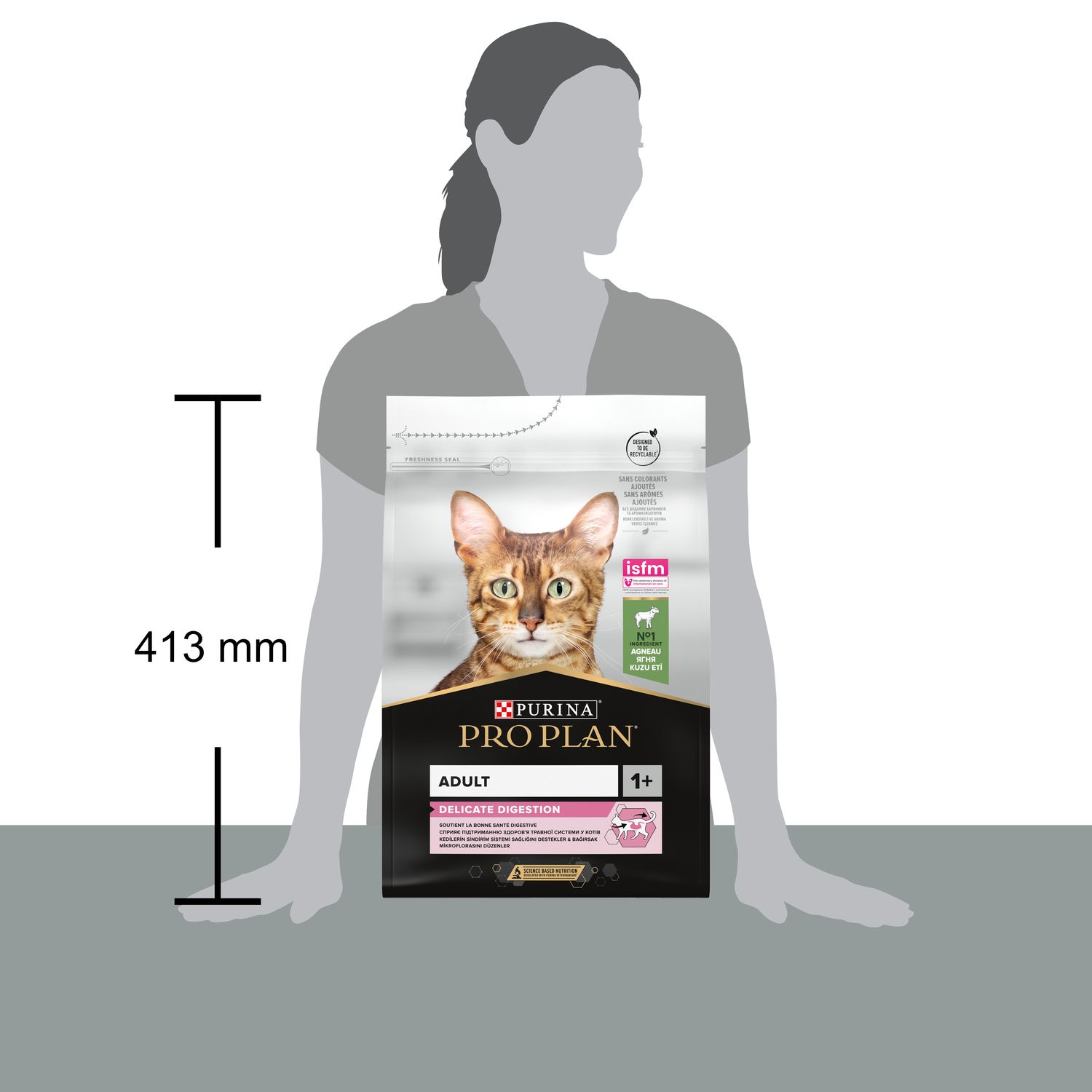 Сухой корм для взрослых кошек с чувствительным пищеварением и привередливых к еде Purina Pro Plan Adult 1+ Delicate Digestion, с ягненком, 3 кг (12370531) - фото 4