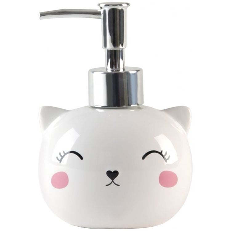Дозатор для жидкого мыла МВМ My Home Cute cat, 250 мл, белый (BA-19 WHITE) - фото 1