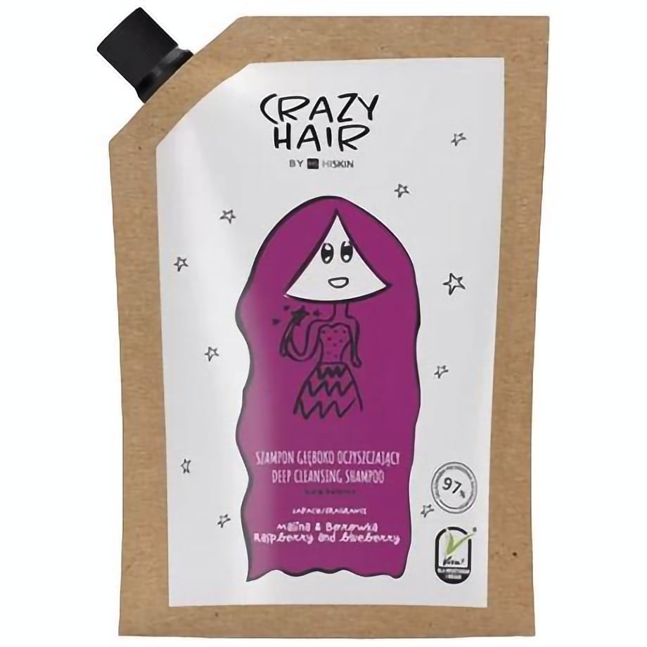 Глибоко очищувальний шампунь HiSkin Crazy Hair Малина і чорниця, дойпак, 300 мл - фото 1