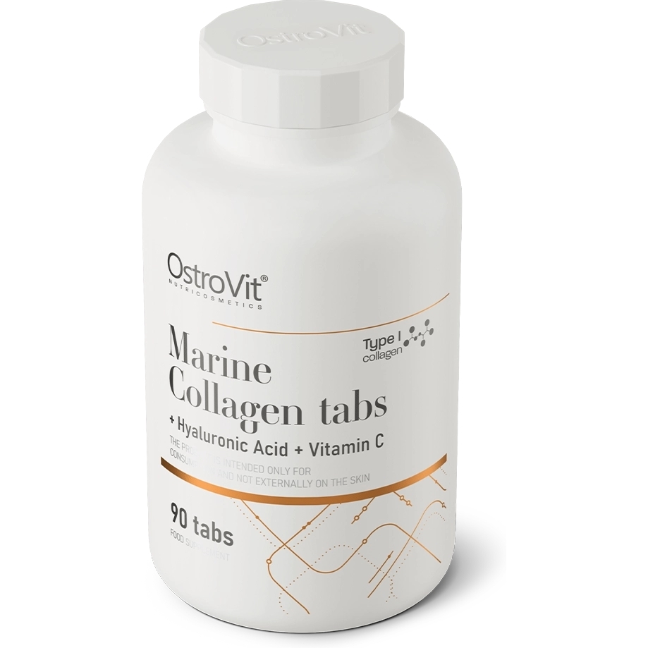 Для суглобів та зв'язок OstroVit Marine Collagen + Hyaluronic Acid + Vitamin C 90 таблеток - фото 2