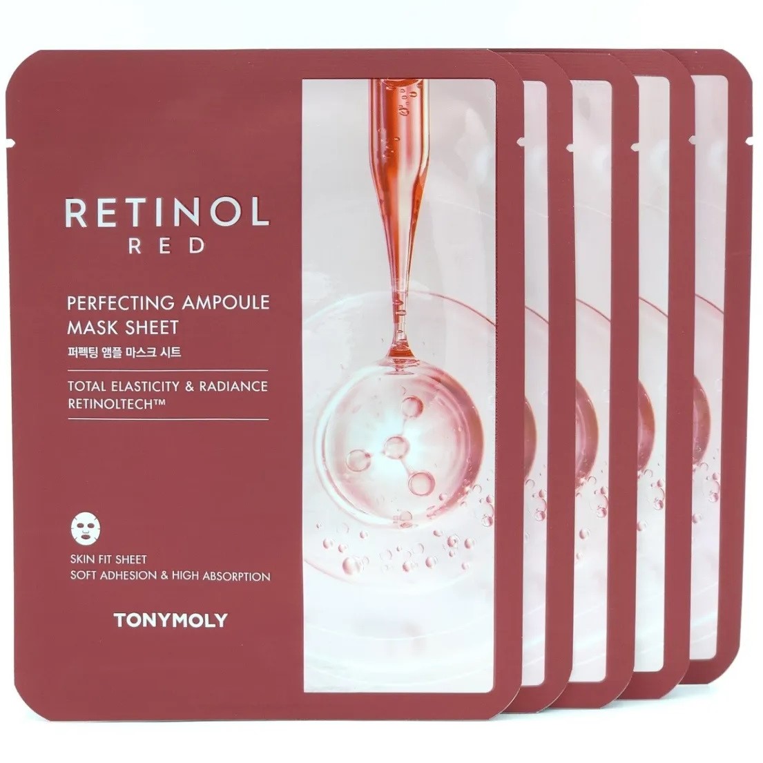 Набір масок для обличчя Tony Moly Red Retinol Perfecting Ampoule Mask Set з ретинолом, 23 г - фото 2