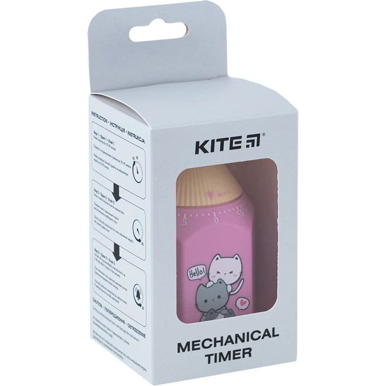 Таймер мехиничный Kite Cute Cats розовый (K24-171-1) - фото 8