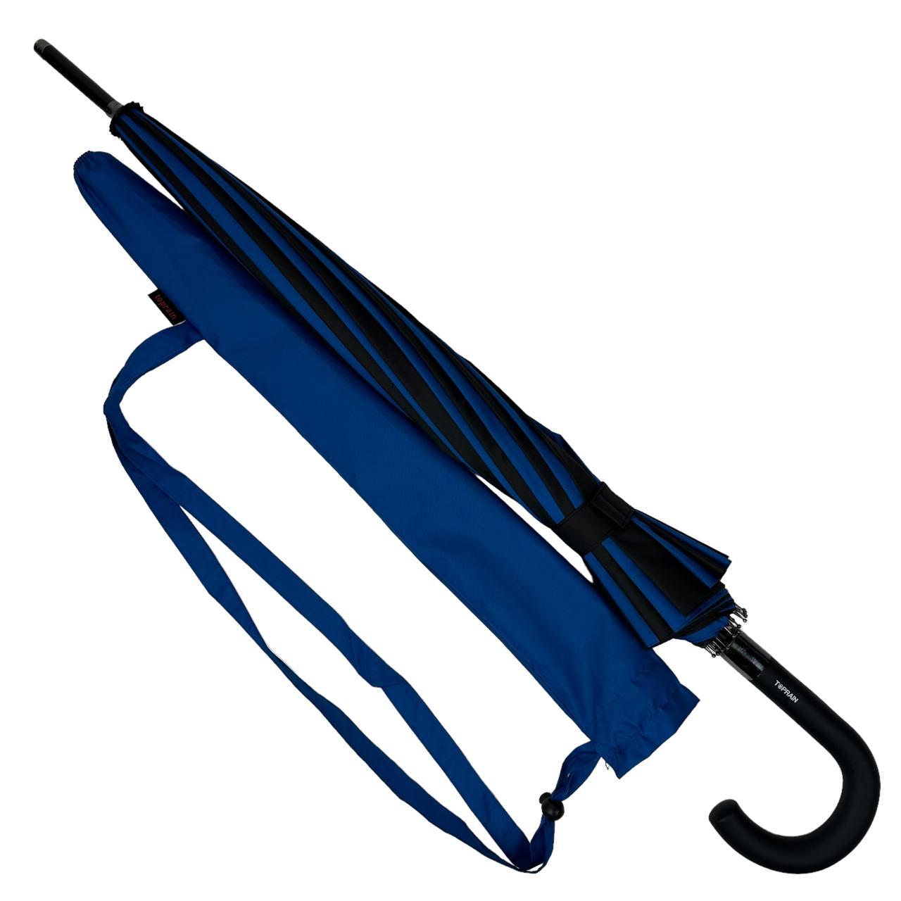 Женский зонт-трость полуавтомат Toprain 98 см синий - фото 2