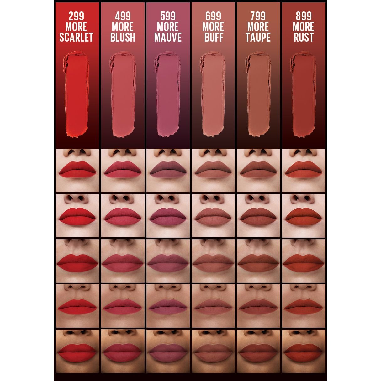 Матова помада для губ Maybelline New York Color Sensational Ultimatte, відтінок 299 (More Scarlet), 2 г (B3340000) - фото 6
