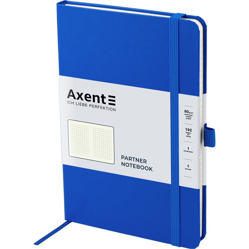 Книга записная Axent Partner A5- в клеточку 96 листов голубая (8201-07-A) - фото 2