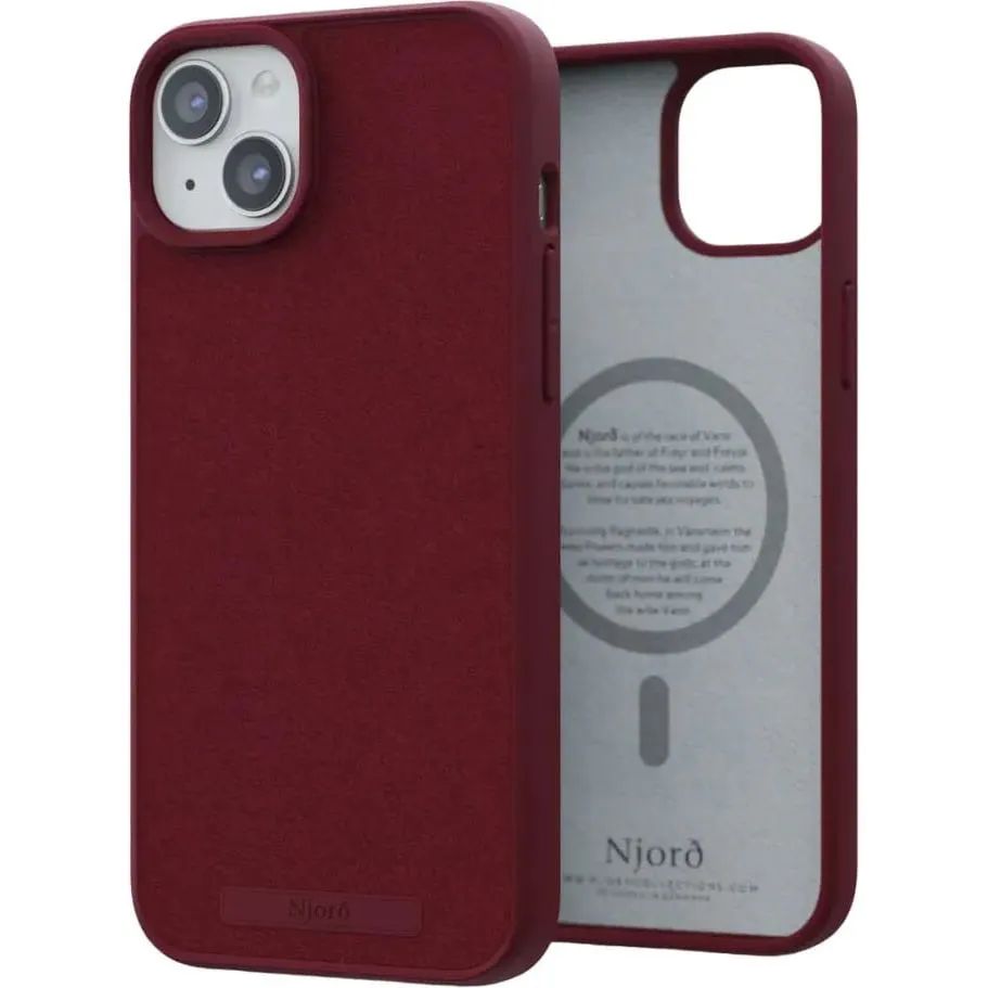 Чехол-накладка Njord Suede MagSafe Case Red для iPhone 15 Plus - фото 1