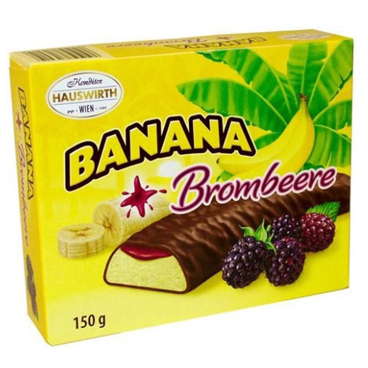 Конфеты Hauswirth Banane Plus Brambeere, суфле в шоколаде, 150 г - фото 1