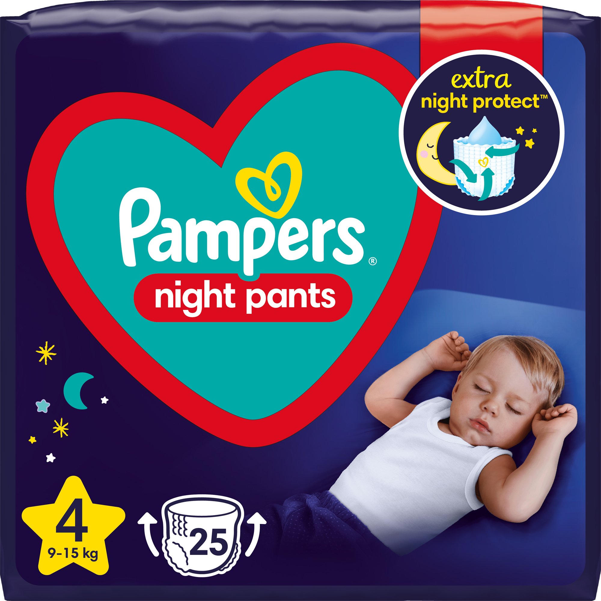 Подгузники-трусики ночные Pampers Night Pants 4 (9-15 кг), 25 шт. - фото 1