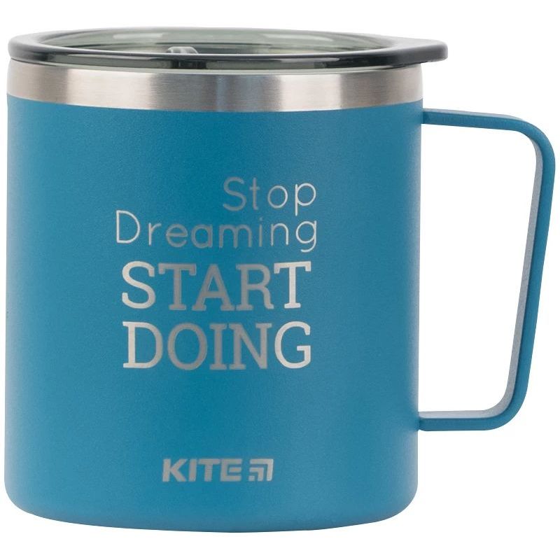Термокружка Kite Stop dreaming Start doing 400 мл синя (K22-379-02-2) - фото 1