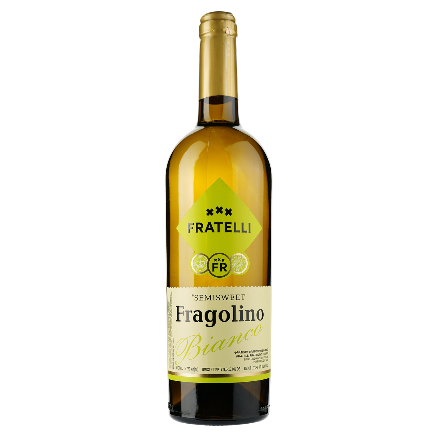 Вино Fratelli Fragolino Bianco, біле, напівсолодке, 0,75 л - фото 1