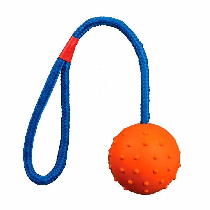 Іграшка для собак Trixie М'яч на мотузці з ручкою, 7см/30 см, в ассортименте (3308) - фото 2