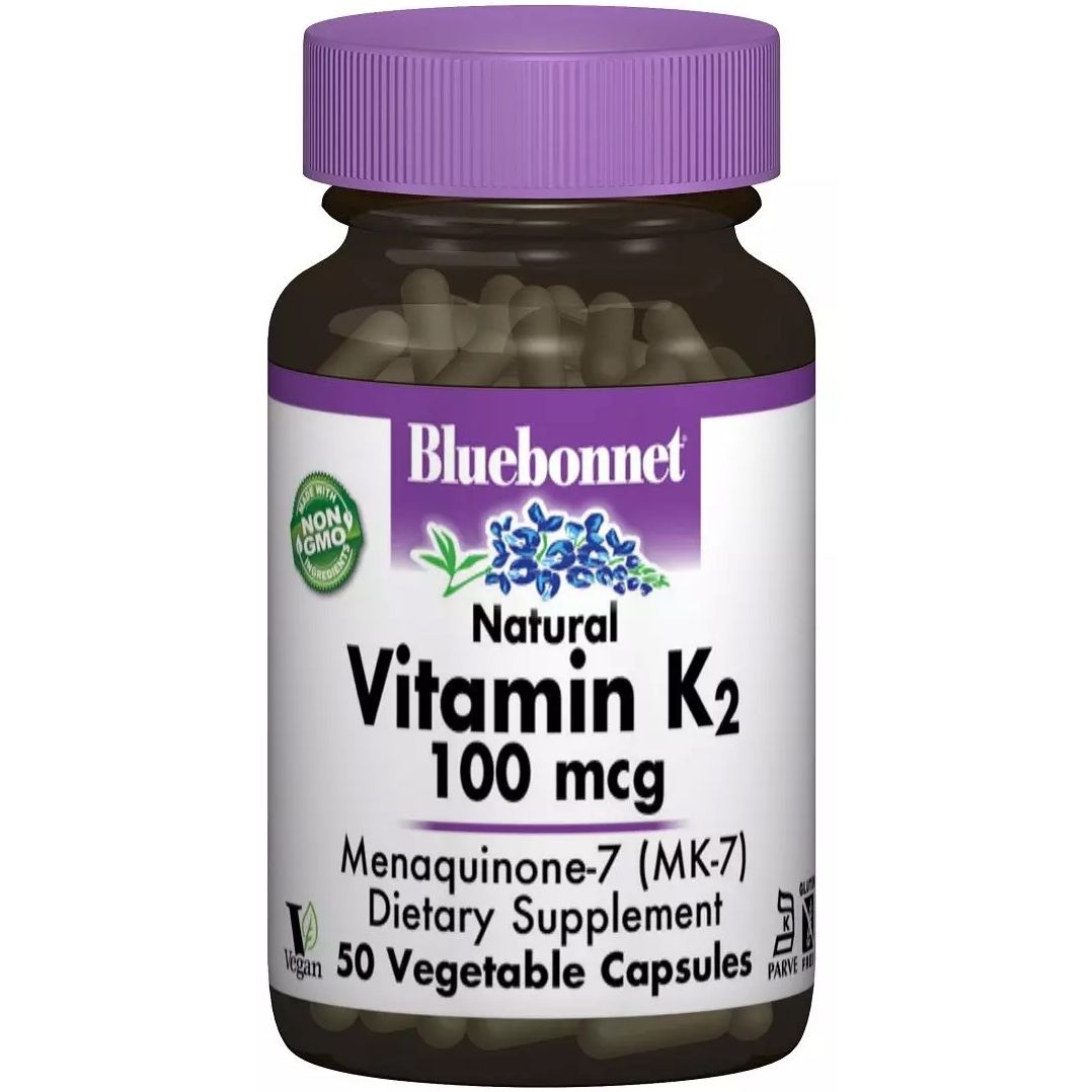 Витамин K2 Bluebonnet Nutrition 100 мкг 50 вегетарианских капсул - фото 1