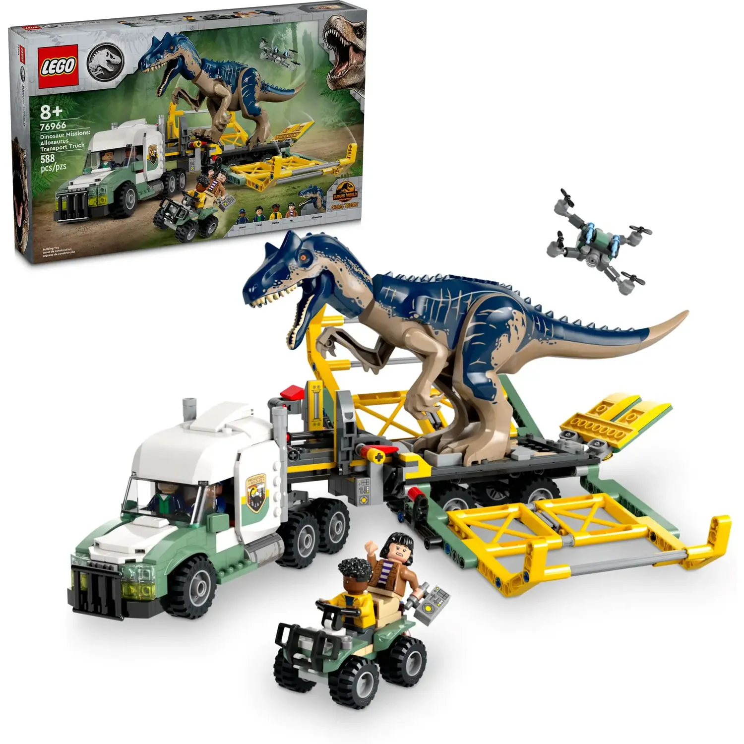 Конструктор LEGO Jurassic World Місії динозаврів Вантажівка для перевезення алозавра 588 деталей (76966) - фото 2