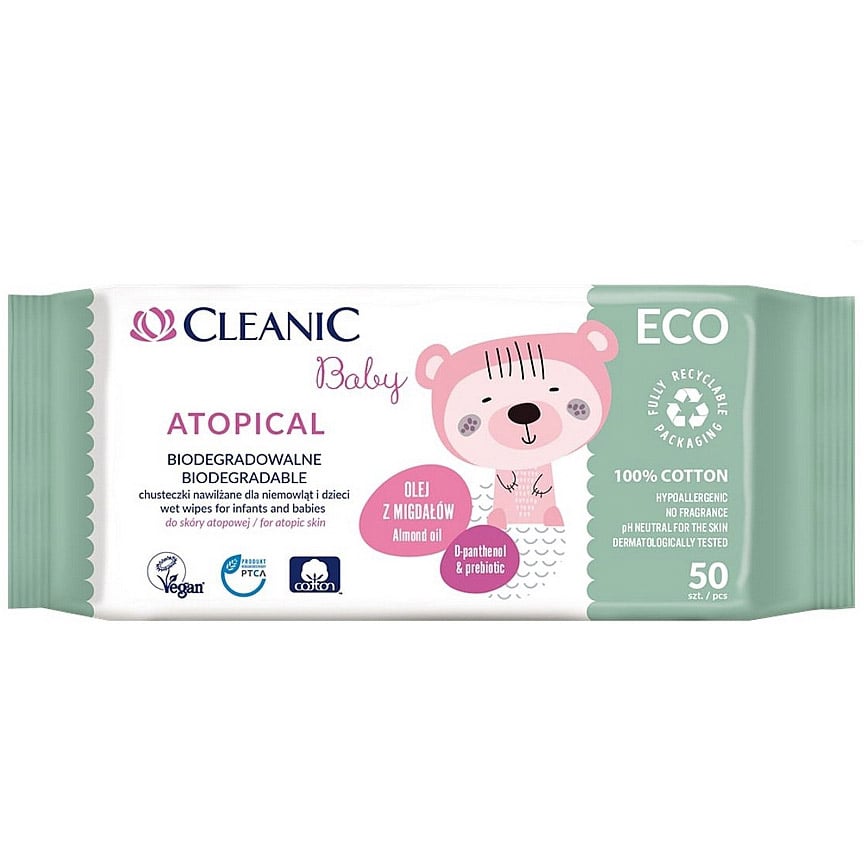 Влажные салфетки Cleanic Baby Eco Atopical 50 шт. - фото 1