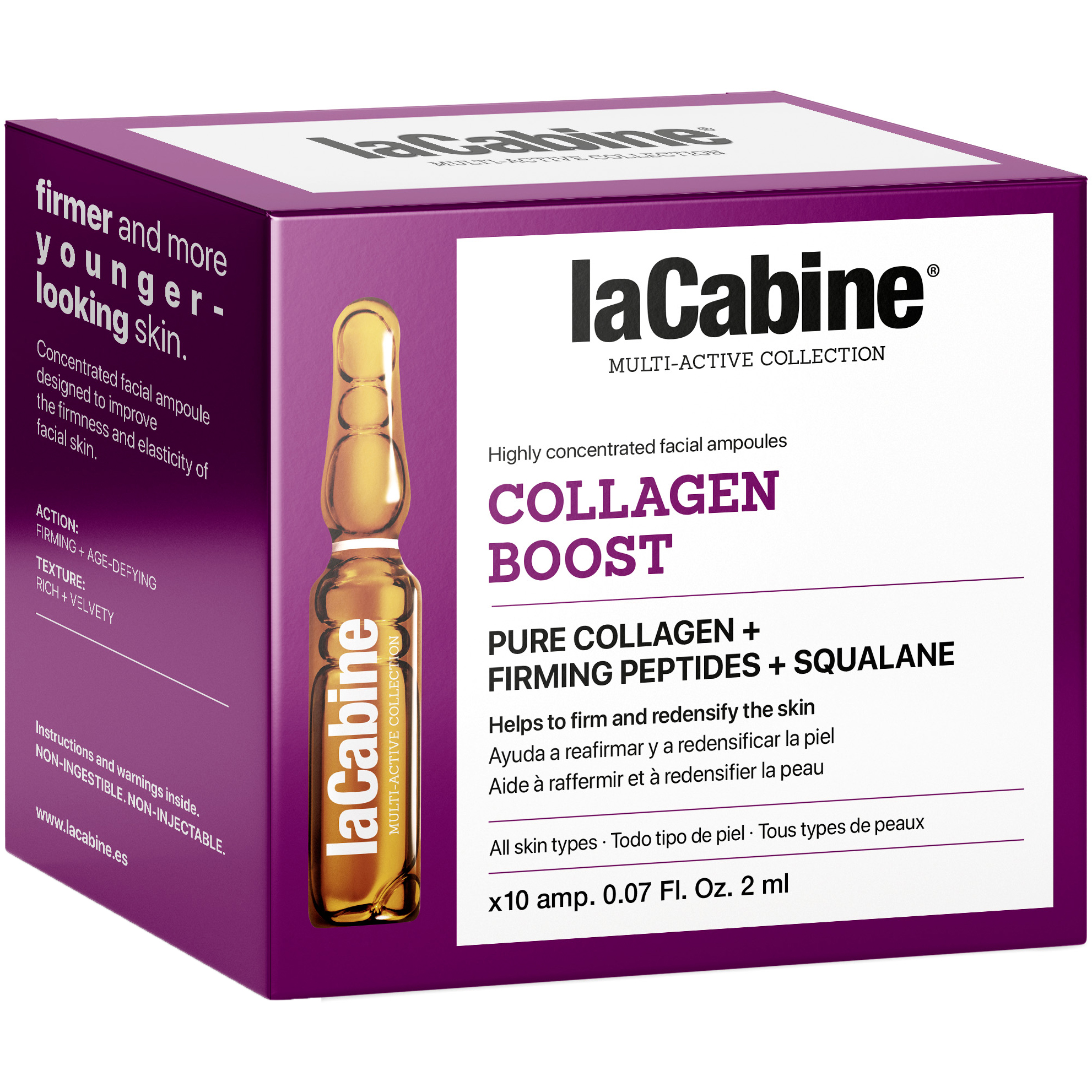 Высококонцентрированные ампулы с коллагеном La Cabine Collagen Boost для упругости кожи лица 10х2 мл - фото 1
