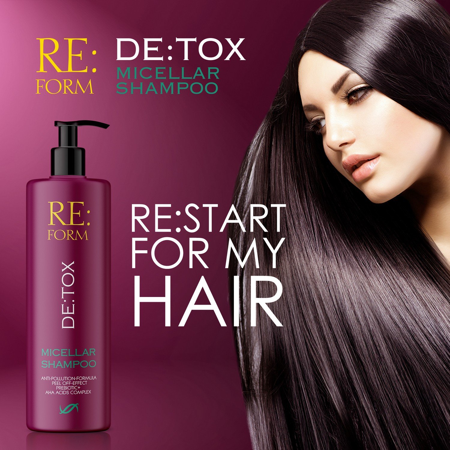 Шампунь міцелярний Re:form De:tox Очищення і детоксикація волосся, 400 мл - фото 8