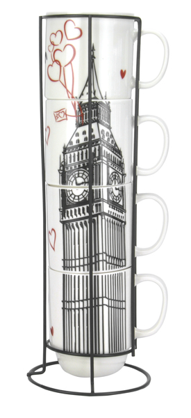 Набор чашек на металлической подставке Limited Edition London, 5 предметов (6418256) - фото 1