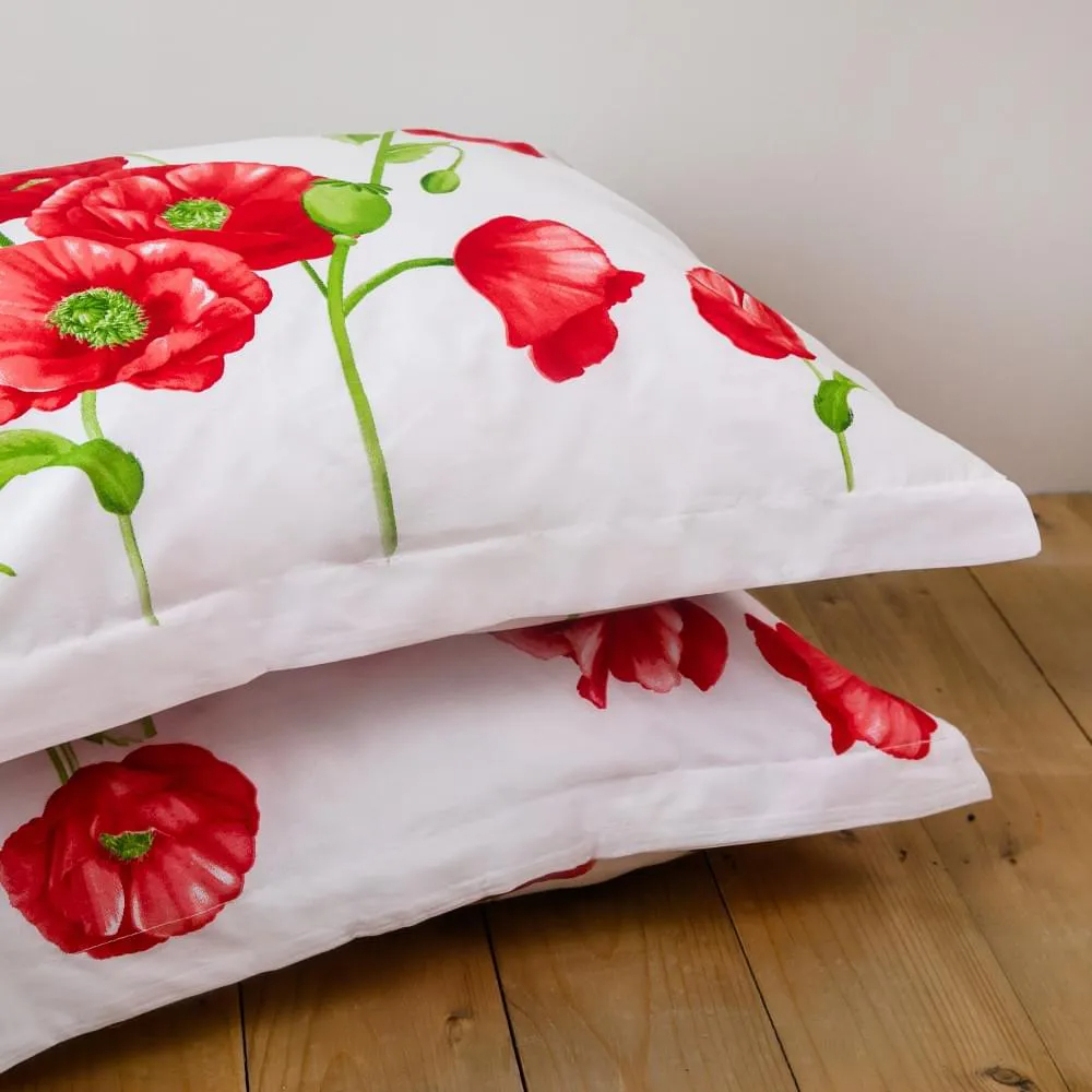 Комплект постельного белья ТЕП Happy Sleep 707 Маковый Букет евро красный с белым (2-03796_24714) - фото 6