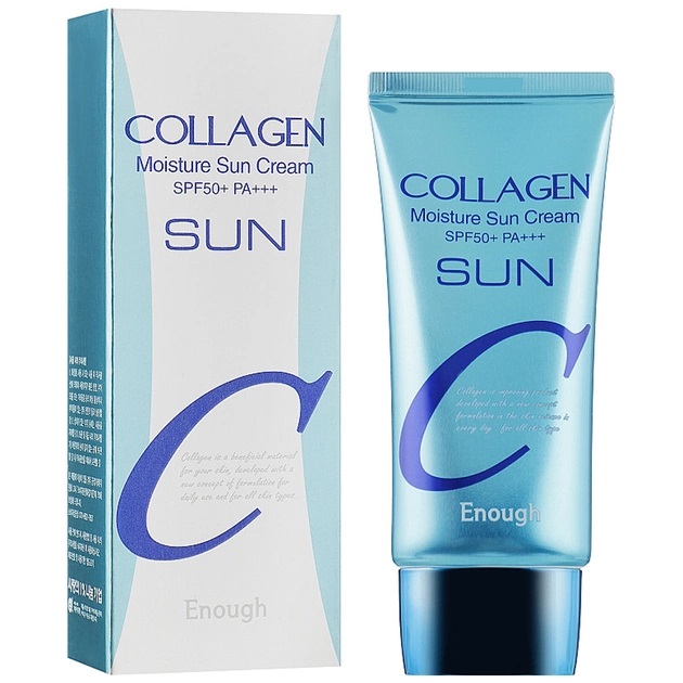 Солнцезащитный крем с коллагеном Enough Collagen Moisture Sun Cream SPF50+ PA++++, 50 мл - фото 1