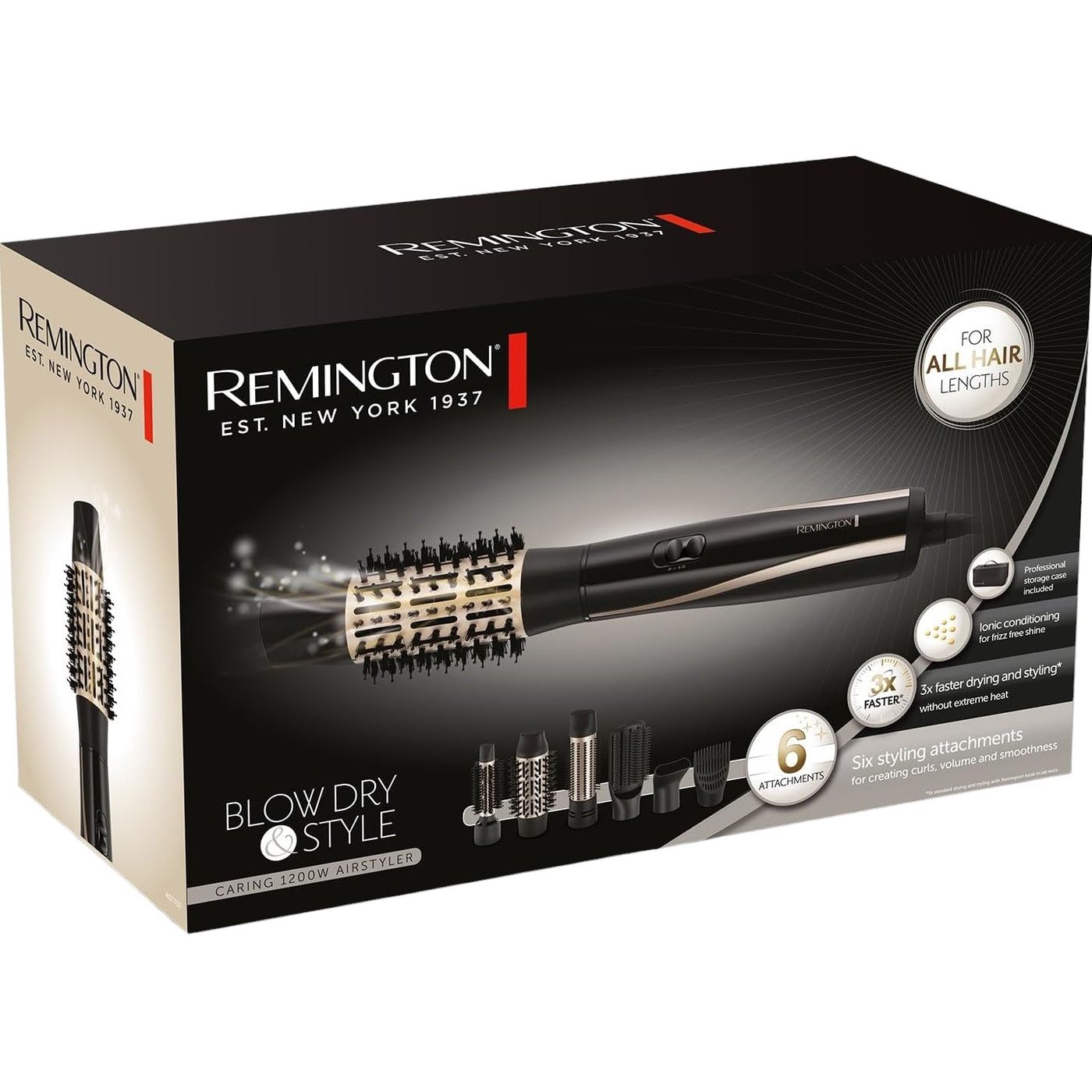 Фен-щітка Remington Blow Dry & Style Caring AS7700 чорно-золота - фото 10