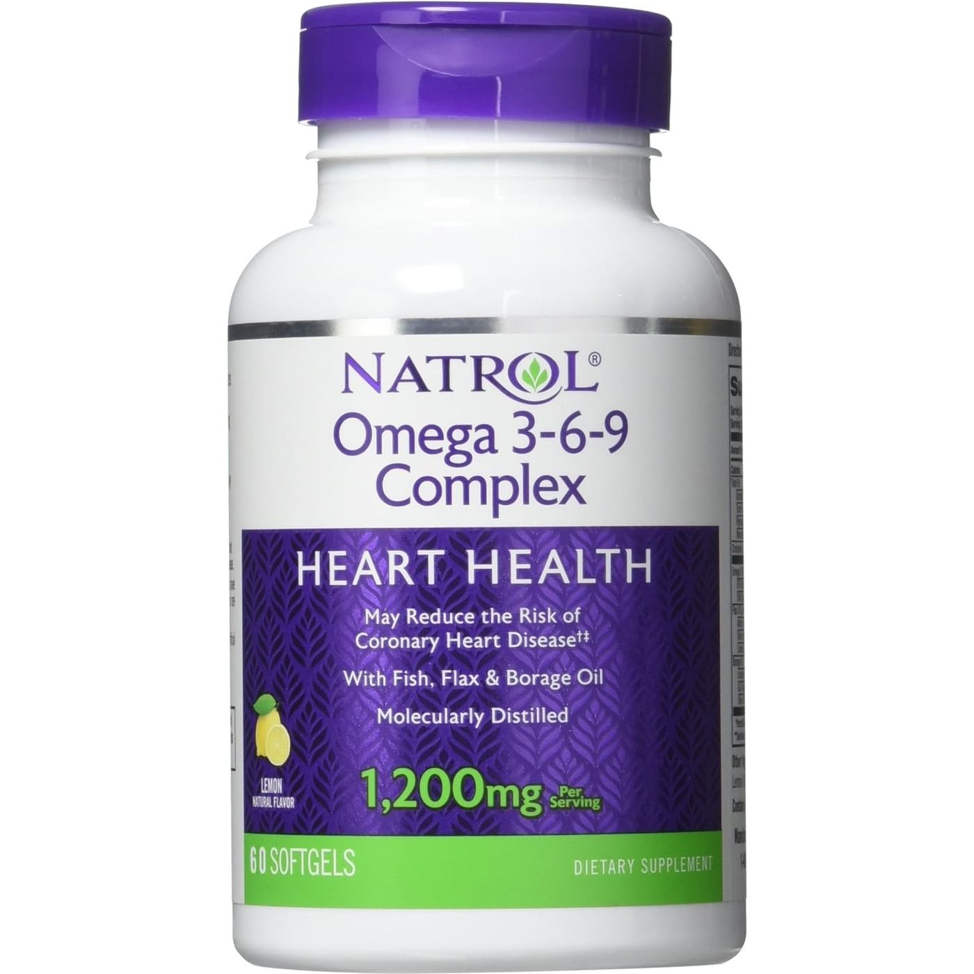 Комплекс жирних кислот Natrol Omega 3-6-9 зі смаком лимона 1200 мг 60 капсул - фото 1